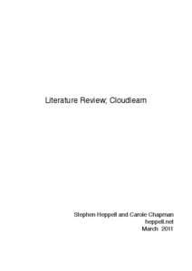 Literature Review; Cloudlearn  Stephen Heppell and Carole Chapman heppell.net March 2011