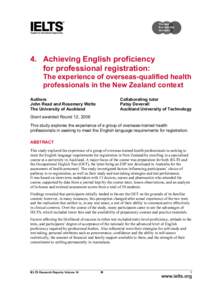 IELTS / Occupational English Test / Medical school / TOEFL / TOEIC / English as a foreign or second language / Nursing / Language assessment / International student / English language / Education / English-language education