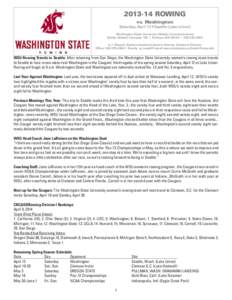 [removed]ROWING vs. Washington Saturday, April 12 • Seattle (Lake Union) Washington State University Athletic Communications Bohler Athletic Complex 195 I Pullman, WA[removed]I[removed]A.J. Russell, Student Assistant