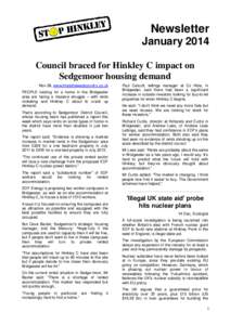 ,  Newsletter JanuaryCouncil braced for Hinkley C impact on