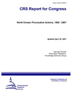 North Korean Provocative Actions, 