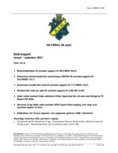 Org nr[removed]AIK FOTBOLL AB (publ)