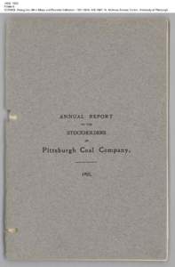 1903, 1903 Folder 6 CONSOL Energy Inc. Mine Maps and Records Collection, [removed], AIS[removed], Archives Service Center, University of Pittsburgh 1903, 1903 Folder 6