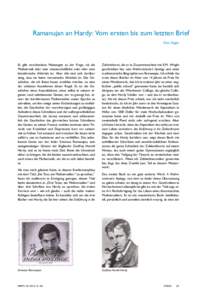 Ramanujan an Hardy: Vom ersten bis zum letzten Brief Don Zagier
