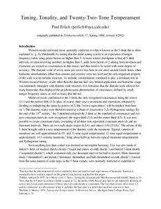 Perfect fifth / Just intonation / Pythagorean tuning / Comma / Meantone temperament / Limit / Diatonic and chromatic / Tritone / Minor third / Music / Pitch / Intervals