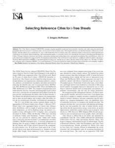 230  McPherson: Selecting Reference Cities for i-Tree Streets Arboriculture & Urban Forestry[removed]): [removed]Selecting Reference Cities for i-Tree Streets