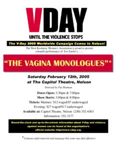 V-Day WKWA Vagin Monologues poster 2005
