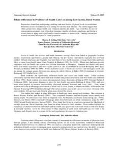 Ethnic Differences in Predictors of Health Care Use Among Low-income, Rural Women