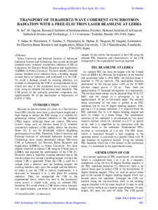 Proceedings of FEL2013, New York, NY, USA  TUPSO66 TRANSPORT OF TERAHERTZ-WAVE COHERENT SYNCHROTRON RADIATION WITH A FREE-ELECTRON LASER BEAMLINE AT LEBRA