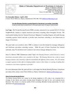 State of Nevada Department of Business & Industry Bruce H. Breslow, Director 1830 College Parkway, Suite 100 Carson City, Nevada[removed]Phone[removed] | Fax[removed]business.nv.gov