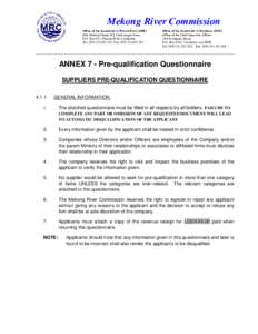 Mekong River Commission Office of the Secretariat in Phnom Penh (OSP) 576 National Road, #2, Chak Angre Krom, P.O. Box 623, Phnom Penh, Cambodia Tel[removed]353. Fax[removed]