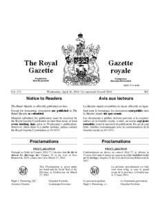 The Royal Gazette Gazette royale
