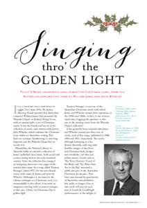 Singing thro’ the Golden Light Philip O’Brien uncovers a long-forgotten Christmas carol from the Australian songwriting team of William James and John Wheeler