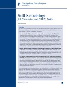 Still Searching:  Job Vacancies and STEM Skills Jonathan Rothwell  Findings