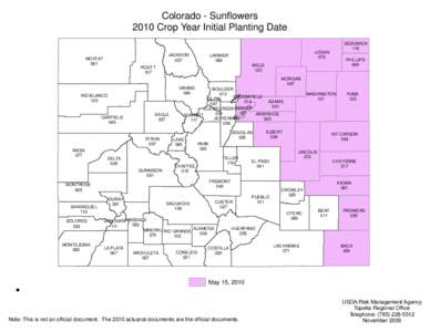 Colorado - Sunflowers 2010 Crop Year Initial Planting Date JACKSON 057  MOFFAT