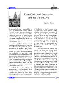 Orissa Review  Early Christian Missionaries