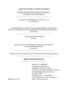 ALABAMA ENVIRONMENTAL COUNCIL, et al., v. UNITED STATES ENVIRONMENTAL PROTECTION AGENCY, C.A.11, decided March 6, 2013 (NO[removed], [removed]consolidated) Brief for Respondents[removed])