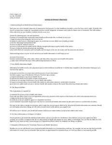 Conor Logan, L.Ac. Lic. No. AC16258NOTICE OF PRIVACY PRACTICES  I. Understanding Your Health Record/Information