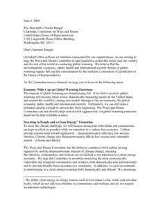 June 9, 2009 The Honorable Charles Rangel Chairman, Committee on Ways and Means United States House of Representatives 1102 Longworth House Office Building Washington, DC 20515