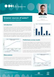 Greener	
  sources	
  of	
  water?	
   Preferences	
  by	
  level	
  of	
  educaIon Zack	
  Dorner	
   Monash	
  University	
   	
  Program	
  	
  A1	
  