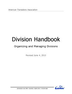 American Translators Association  Division Handbook