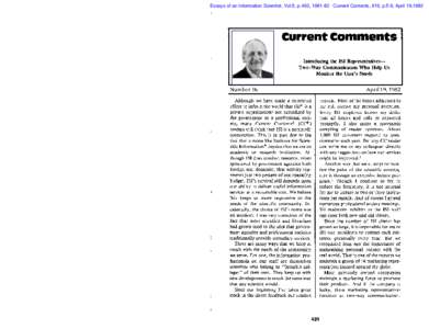 Essays of an Information Scientist, Vol:5, p.493, Current Contents, #16, p.5-9, April 19,3)