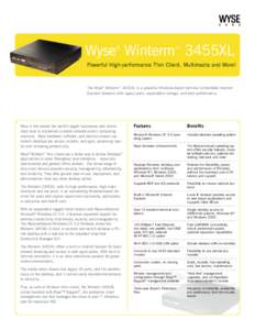 Wyse Winterm 3455XL ® ™  Powerful High-performance Thin Client. Multimedia and More!