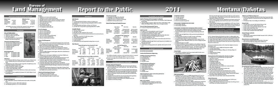Bureau of  Land Management MONTANA/DAKOTAS BLM ACREAGE Surface Acres Montana	7,813,106