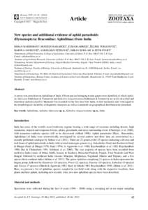 New species and additional evidence of aphid parasitoids (Hymenoptera: Braconidae: Aphidiinae) from India