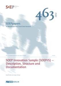 SOEPpaper 463: SOEP Innovation Sample (SOEP-IS) — Description and Structure of the SOEP Innovation Sample