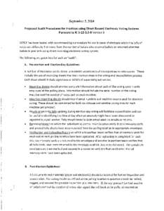 September 2, 2014 Proposed Audit Procedures for Practices using Direct Record Electronic Voting Systems Pursuant to Ie[removed]Version b VSTOP has been tasked with recommending a procedure for use in cases of election