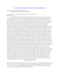 Southern Campaign American Revolution Pension Statements & Rosters Pension Application of Richard Allen S1784 Transcribed and annotated by C. Leon Harris State of Tennessee } SS October Session of the County Court 1832 R