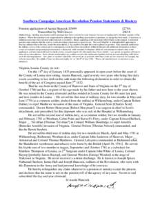 Southern Campaign American Revolution Pension Statements & Rosters Pension application of Austin Hancock S5499 Transcribed by Will Graves f27VA[removed]