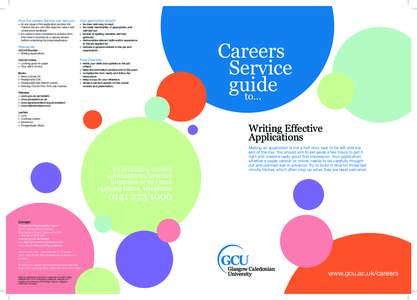 How the careers Service can help you  Your application should: •