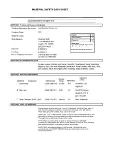 MATERIAL SAFETY DATA SHEET  Lead Standard 100 ppm w/w SECTION 1 . Product and Company Idenfication  Product Name and Synonym: