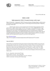Media statement by UNFCCC Executive Secretary on IEA report