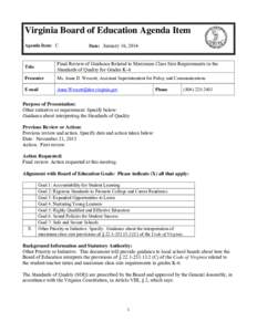 Microsoft Word - Boilerplate - Class size guidance - January 16