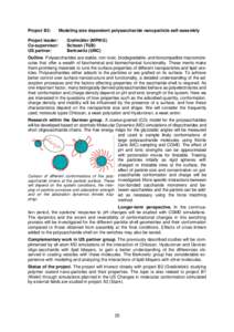 Project B3:  Modeling size dependent polysaccharide nanoparticle self-assembly Project leader: Co-supervisor: