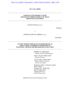 Case 1:14-cvDocument 81 Filed in TXSD onPage 1 of 29  NO. 1:14-cv______________________________________________________________________________ UNITED STATES DISTRICT COURT FOR THE SOUTHERN DISTRI