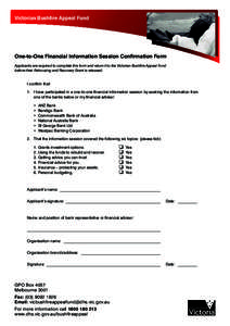 One to One Financial Information Form - PDF - 85kb