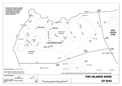 Note: Shire boundaries for the mainland and islands do not extend seawards of o[removed]’S