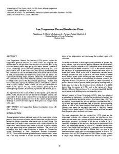 Low Temperature Thermal Desalination Plants