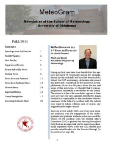 MeteoGram Newsletter of the School of Meteorology University of Oklahoma   	
  