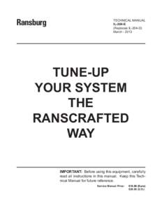 Ransburg  TECHNICAL MANUAL IL-204-E (Replaces IL-204-D) March[removed]