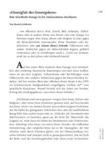 «Unsorgfalt des Gesetzgebers»  13 9 Eine rätselhafte Passage in der Antirassismus-Strafnorm Von Daniel Goldstein