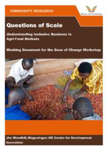 Questions of Scale Understanding Inclusive Business in Agri-Food Markets Working Document for the Seas of Change Workshop  Jim Woodhill, Wageningen UR Centre for Development