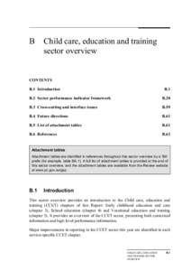 B  Child care, education and training sector overview  CONTENTS