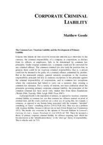 Corporate criminal liability (in: Environmental crime : proceedings of a conference held 1-3 September 1993, Hobart)