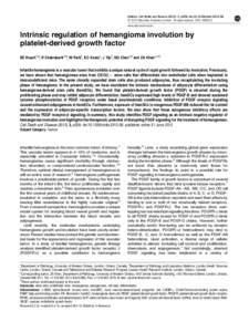 Intrinsic regulation of hemangioma involution by platelet-derived growth factor