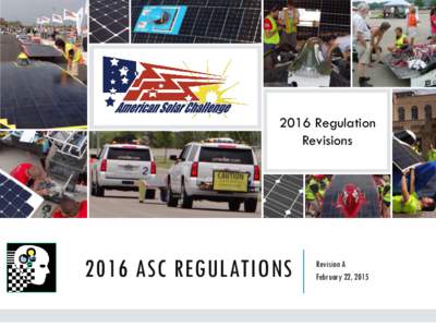 2016 Regulation Revisions 2016 ASC REGULATIONS  Revision A